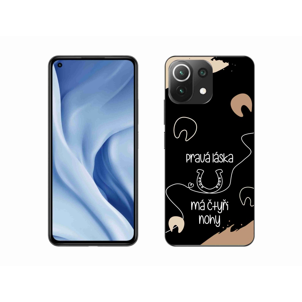 Gelový kryt mmCase na Xiaomi 11 Lite 5G NE - koňský motiv černé pozadí