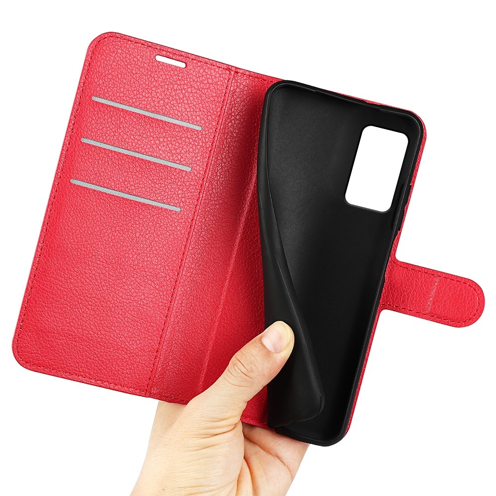 Litchi knížkové pouzdro na Xiaomi Redmi Note 12S - červené