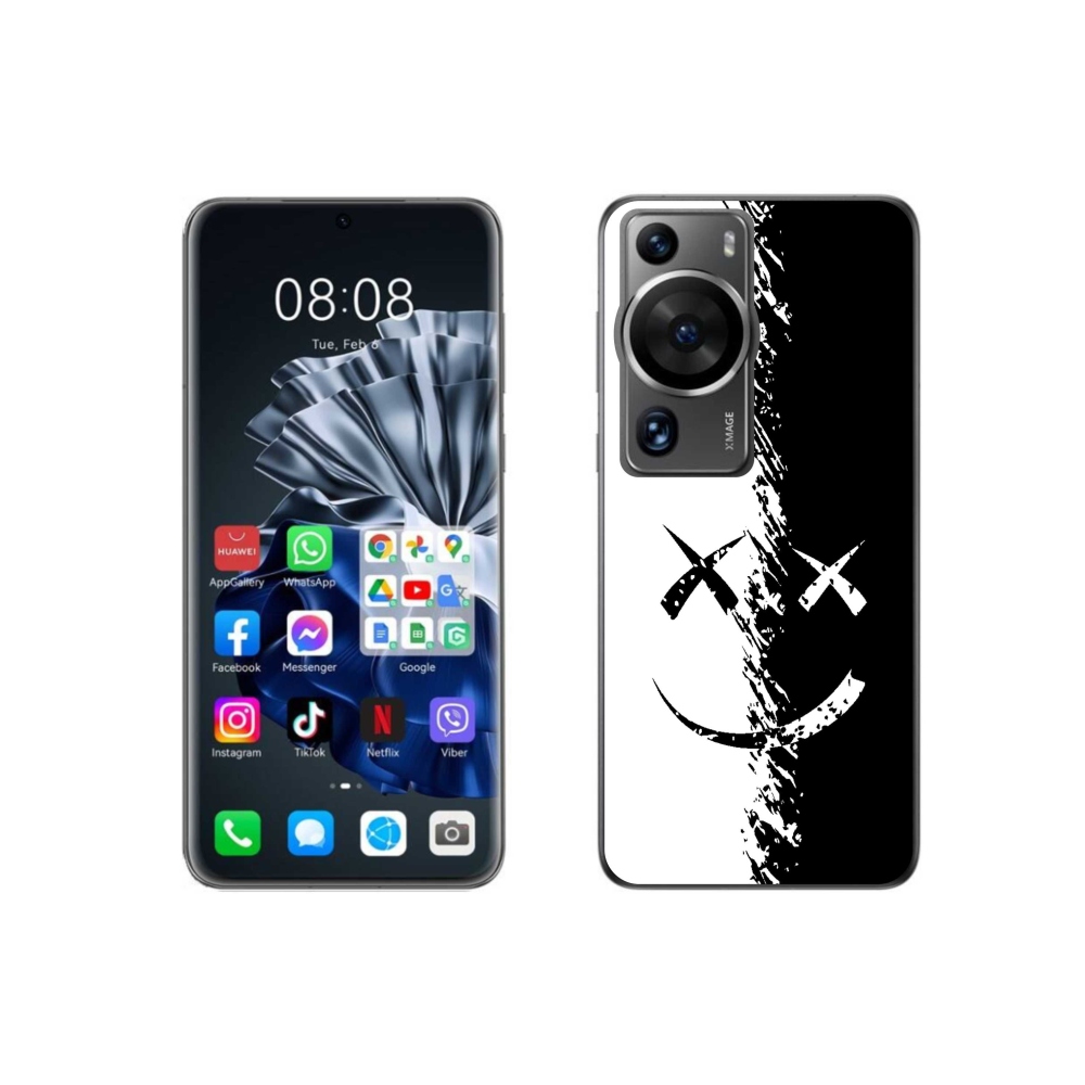 Gelový kryt mmCase na Huawei P60 Pro - černobílý smajlík