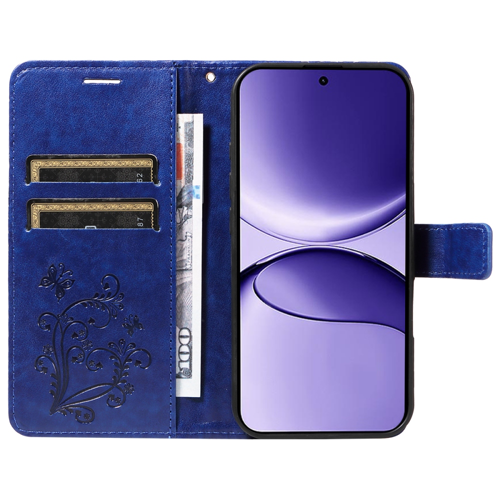 Big Butterfly knížkové pouzdro na Xiaomi Poco F7 5G - modré
