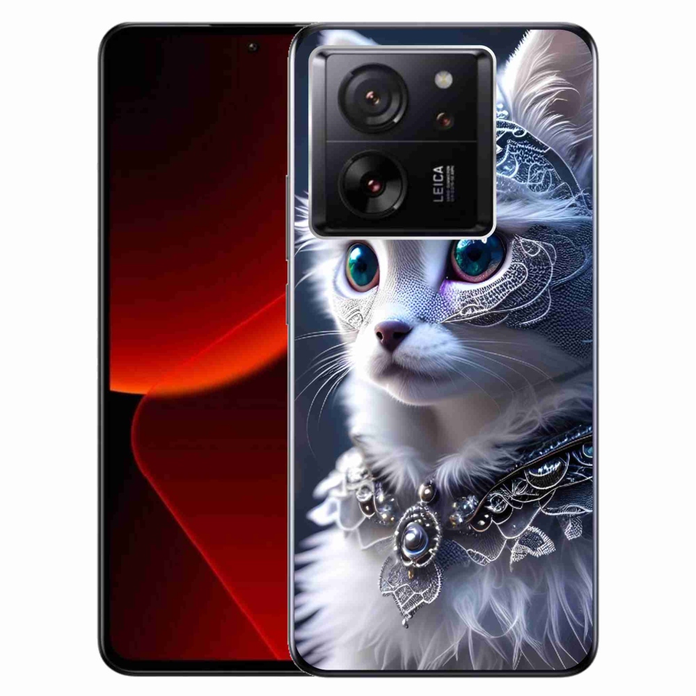 Gelový kryt mmCase na Xiaomi 13T/13T Pro - bílá kočka