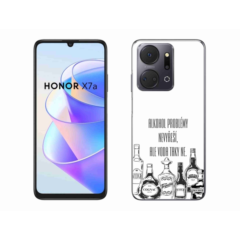 Gelový kryt mmCase na Honor X7a - vtipný text bílé pozadí