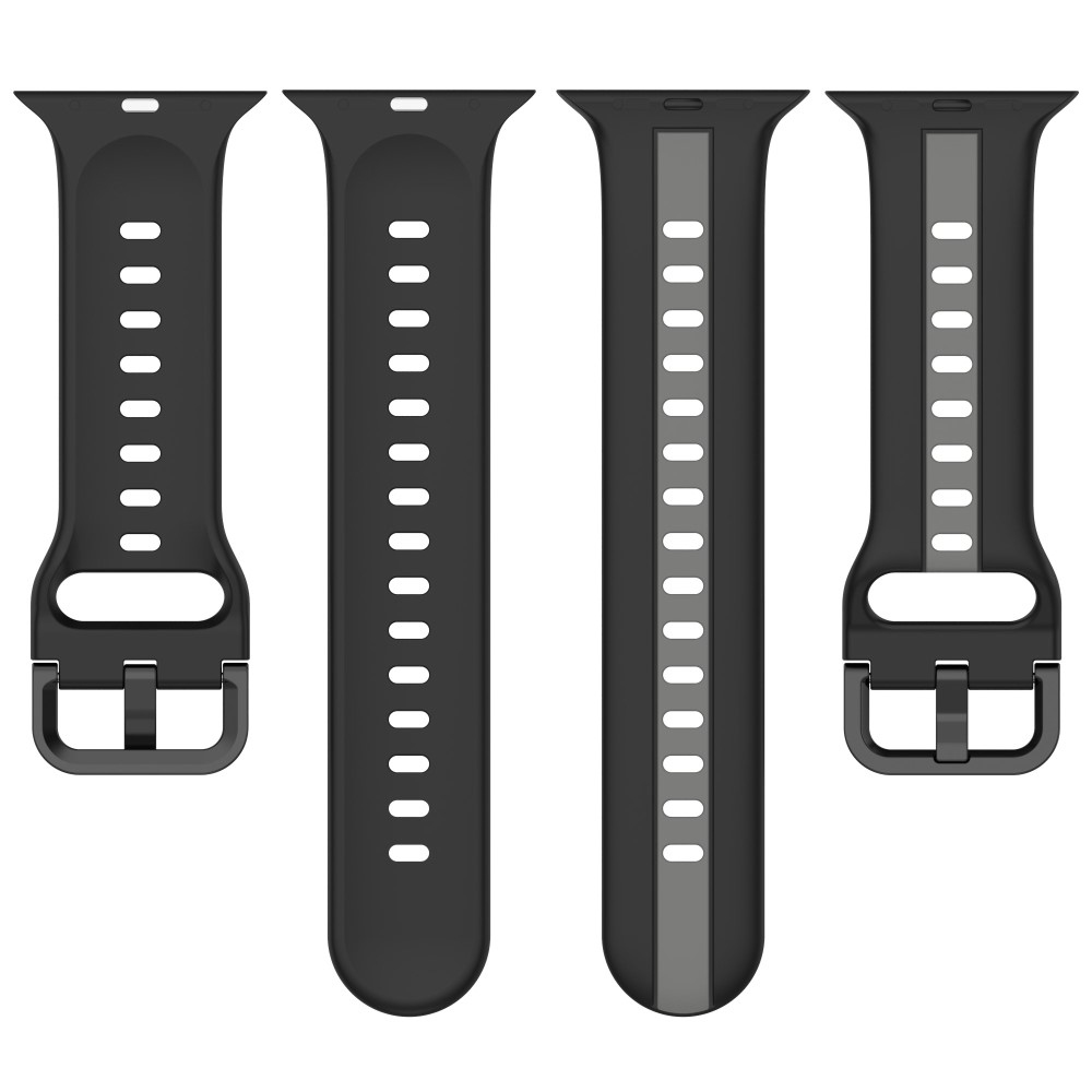 Strap silikonový řemínek na Apple Watch Ultra/Ultra 2 49mm/SE/SE 2022/2023 44mm/9/8/7 45mm/6/5/4 44mm/3/2/1 42 mm - černý/šedý