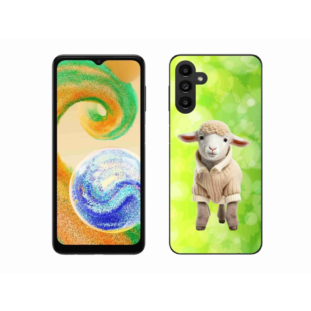 Gelový kryt mmCase na Samsung Galaxy A04s (164.7x76.7x9.1mm) - jehně ve svetru