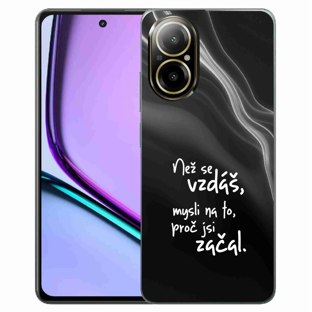 Gelový kryt mmCase na Realme C67 - citát 2 černé pozadí