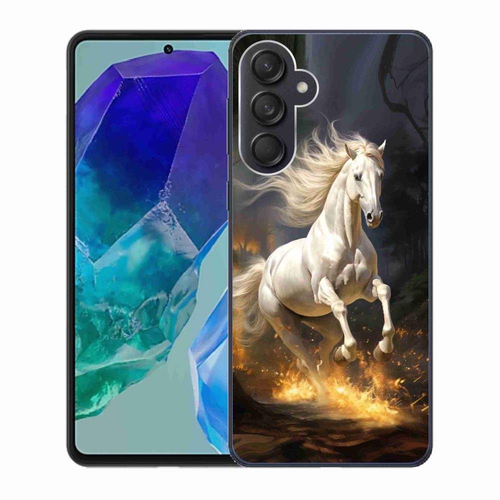 Gelový kryt mmCase na Samsung Galaxy M55 5G - bílý kůň 2