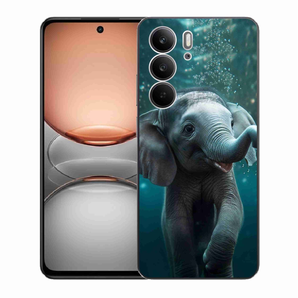 Gelový kryt mmCase na Realme C75 - slůně pod vodou