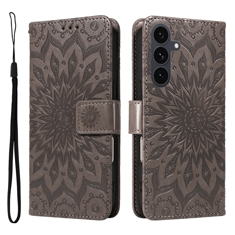Sunflower knížkové pouzdro na Samsung Galaxy S25 FE - šedé