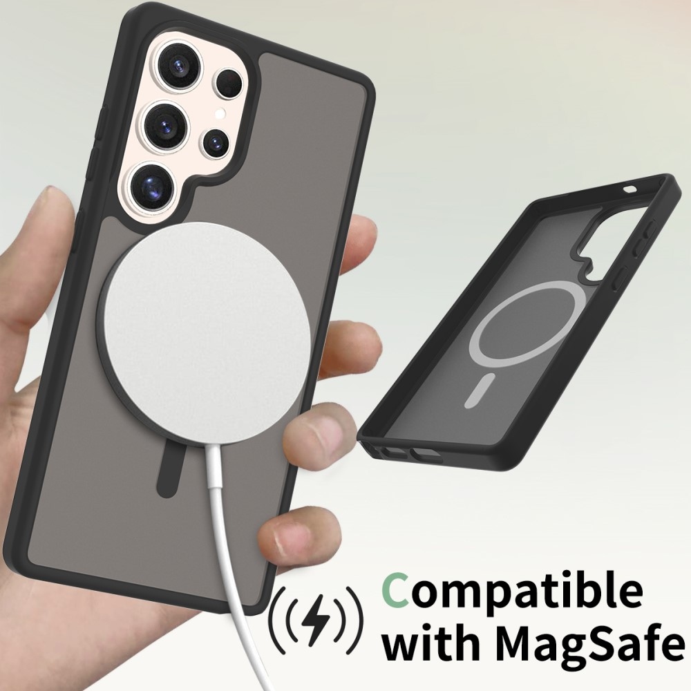 Skin gelový obal s pevnými zády a podporou MagSafe na Samsung Galaxy S25 Ultra - černý