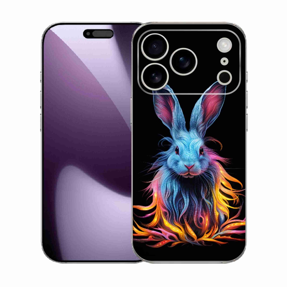 Gelový kryt mmCase na iPhone 17 Pro - abstraktní zajíc