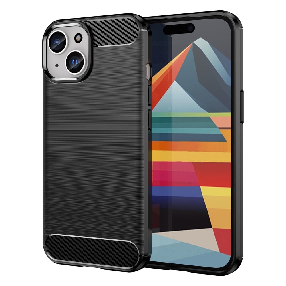Carbon odolný gelový obal na iPhone 15 Plus - černý
