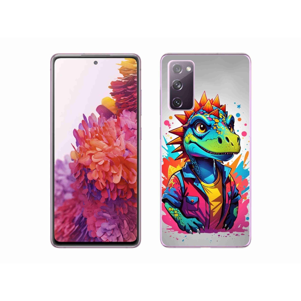 Gelový kryt mmCase na Samsung Galaxy S20 FE - barevný dinosaurus