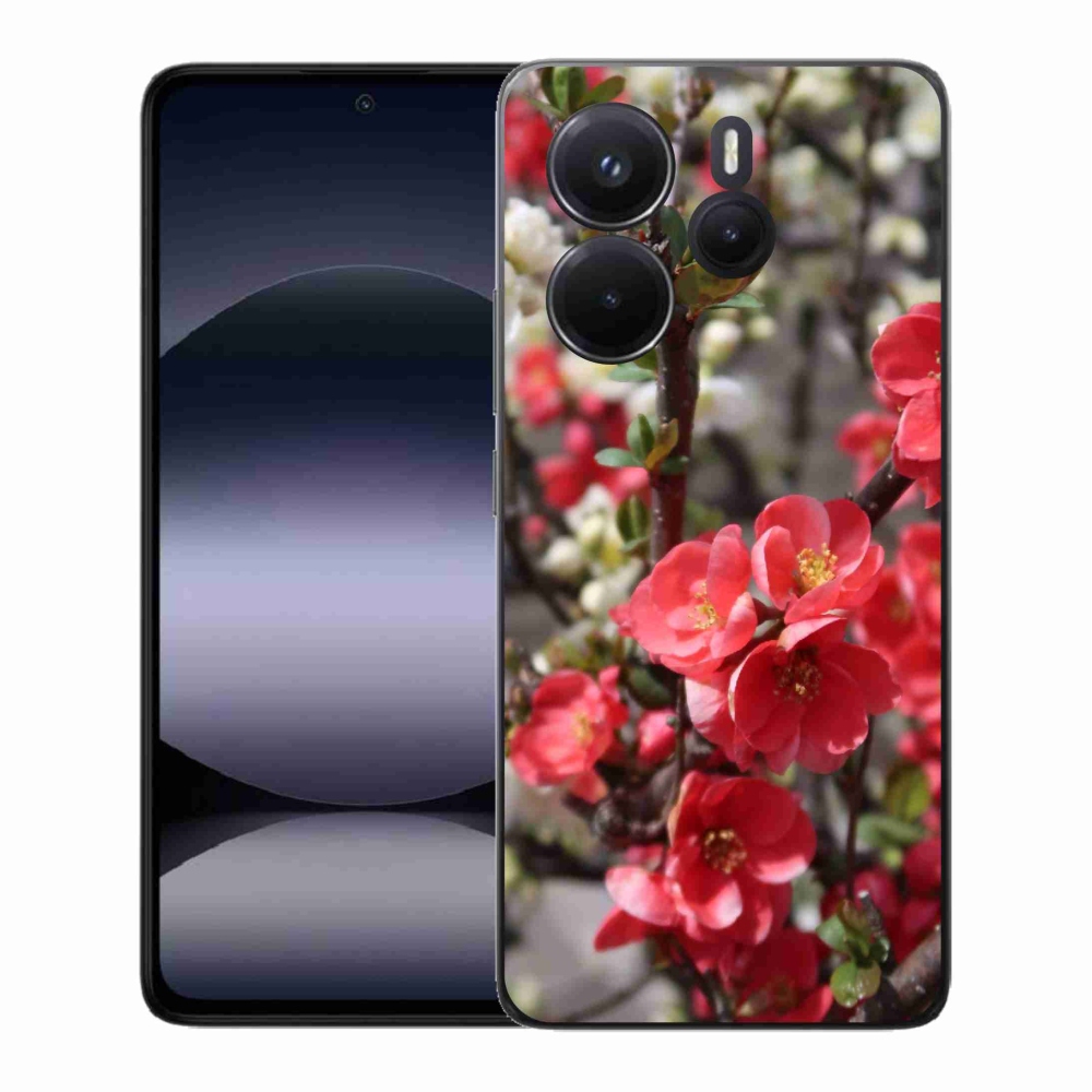 Gelový kryt mmCase na Xiaomi Redmi Note 14 - červené květy