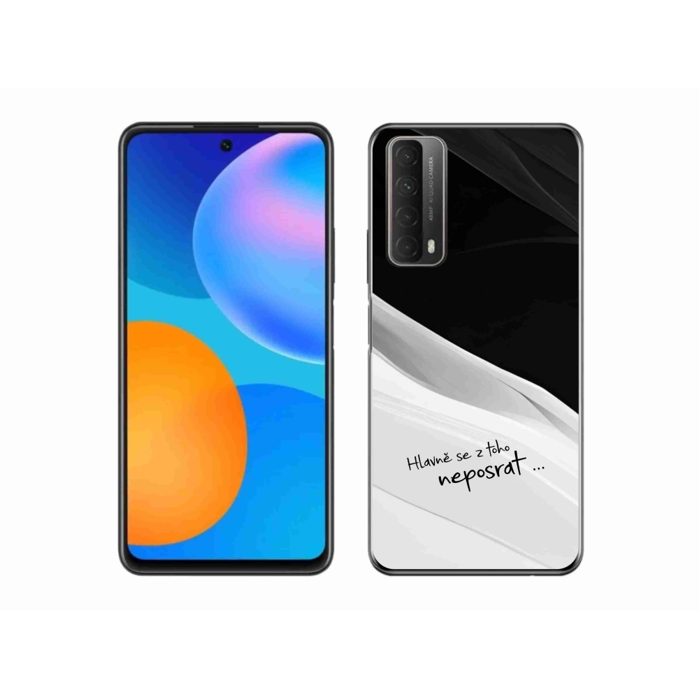 Gelový kryt mmCase na Huawei P Smart (2021) - vtipný text 13 bíločerné pozadí