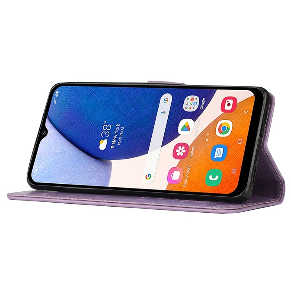Flowers knížkové pouzdro na Samsung Galaxy A05s - světlefialové