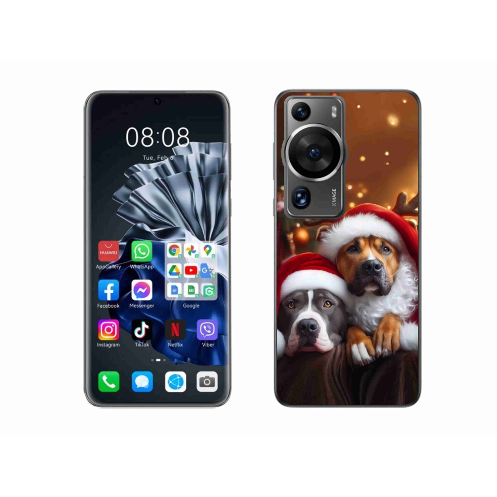 Gelový kryt mmCase na Huawei P60 Pro - vánoční psi