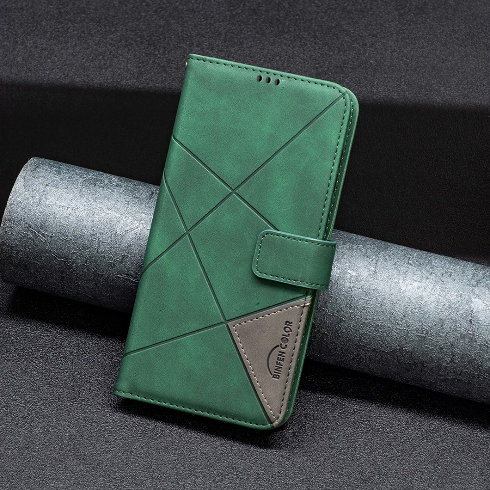 BINFEN knížkové pouzdro na Samsung Galaxy M15 5G - zelené