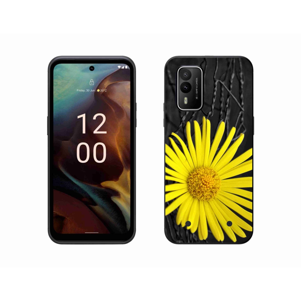 Gelový kryt mmCase na Nokia XR21 - žlutá květina