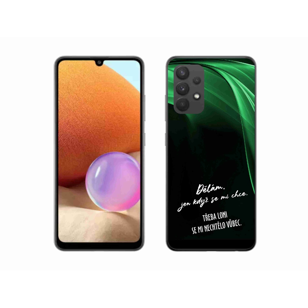 Gelový kryt mmCase na Samsung Galaxy A32 4G - vtipný text 12 černé pozadí