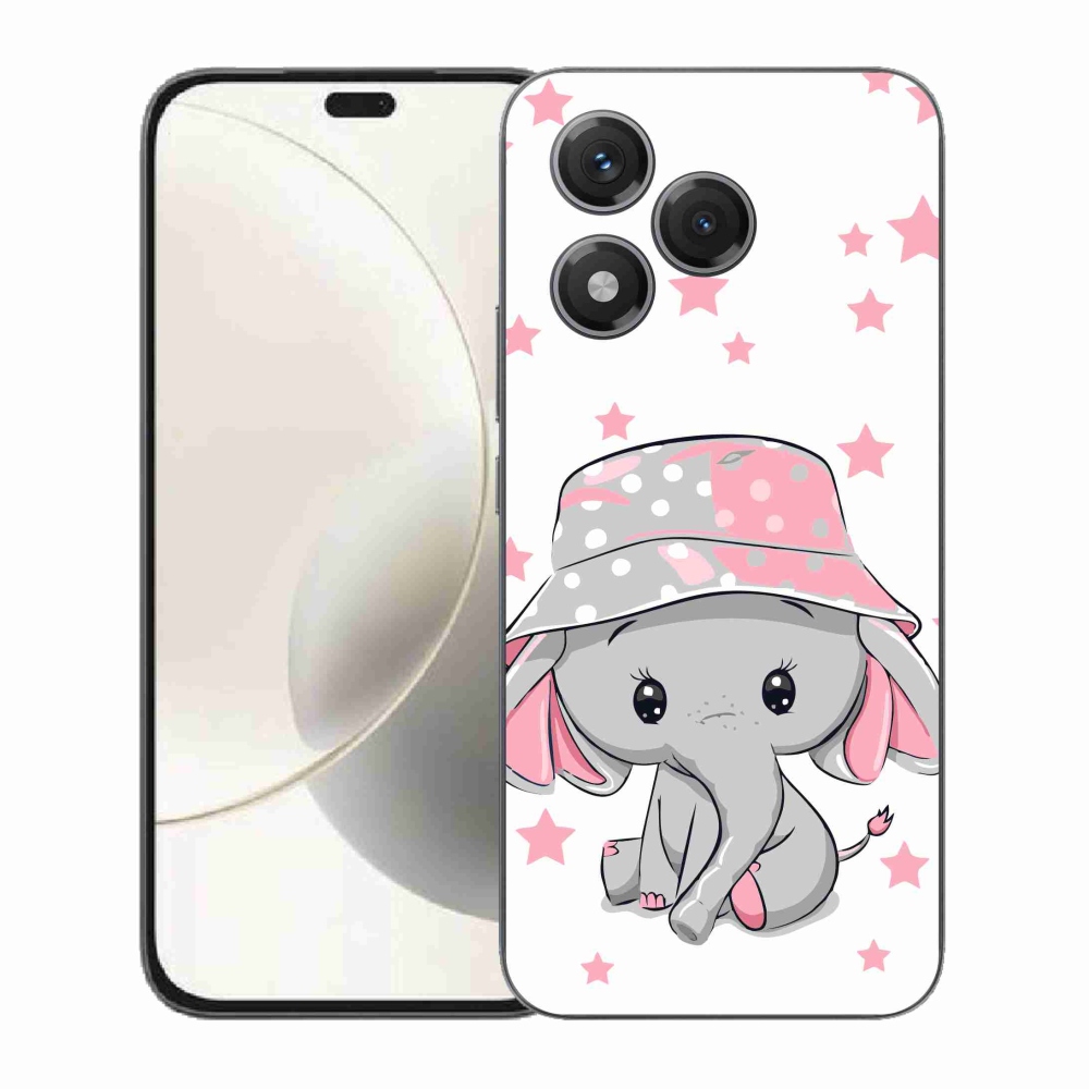 Gelový kryt mmCase na Honor 400 Lite - růžový slon