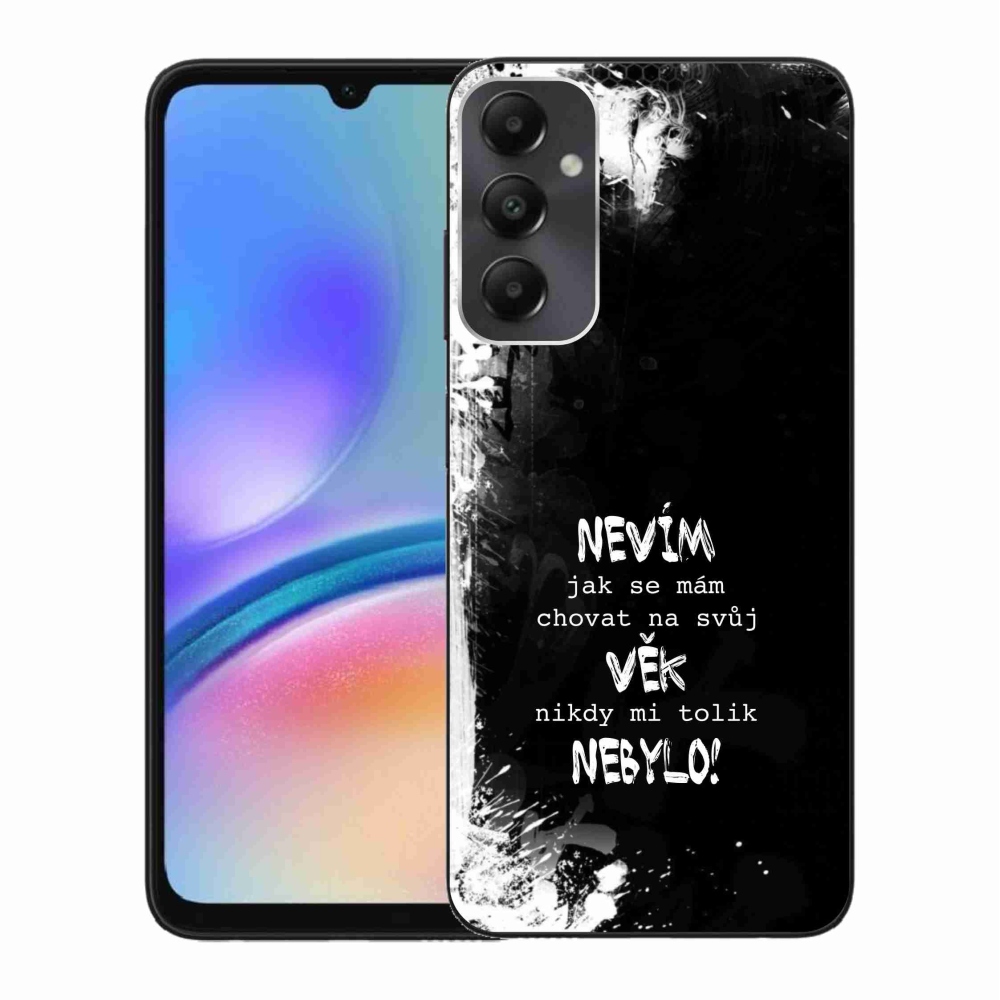 Gelový kryt mmCase na Samsung Galaxy A05s - vtipný text 14 černé pozadí