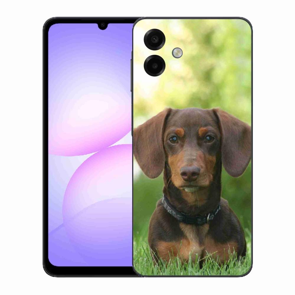 Gelový kryt mmCase na Samsung Galaxy A07 4G - hnědý jezevčík