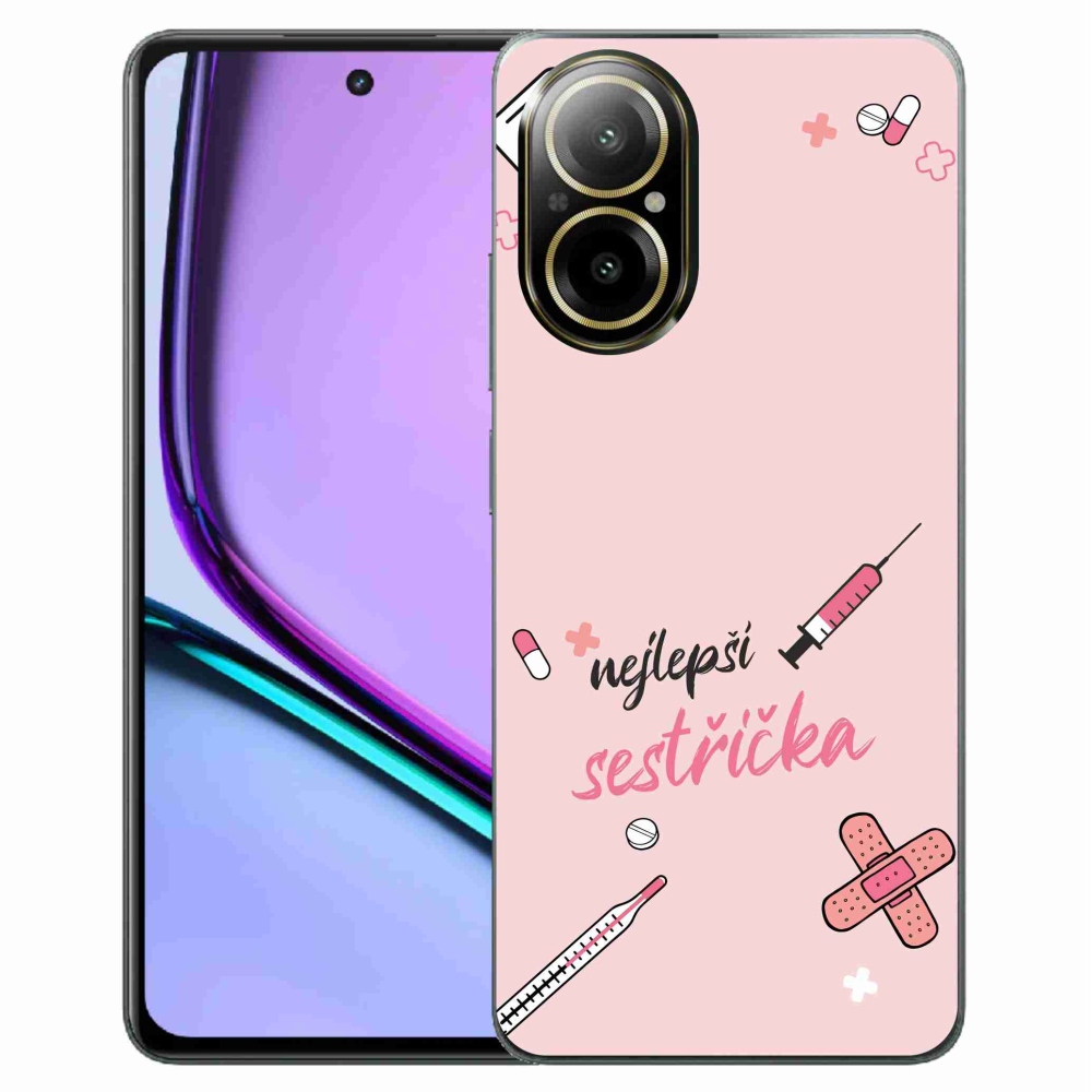 Gelový kryt mmCase na Realme C67 - nejlepší sestřička růžové pozadí