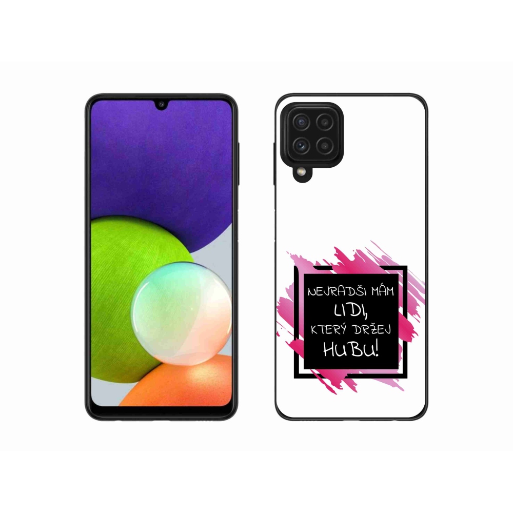 Gelový kryt mmCase na Samsung Galaxy A22 4G - vtipný text 7 černobílé pozadí