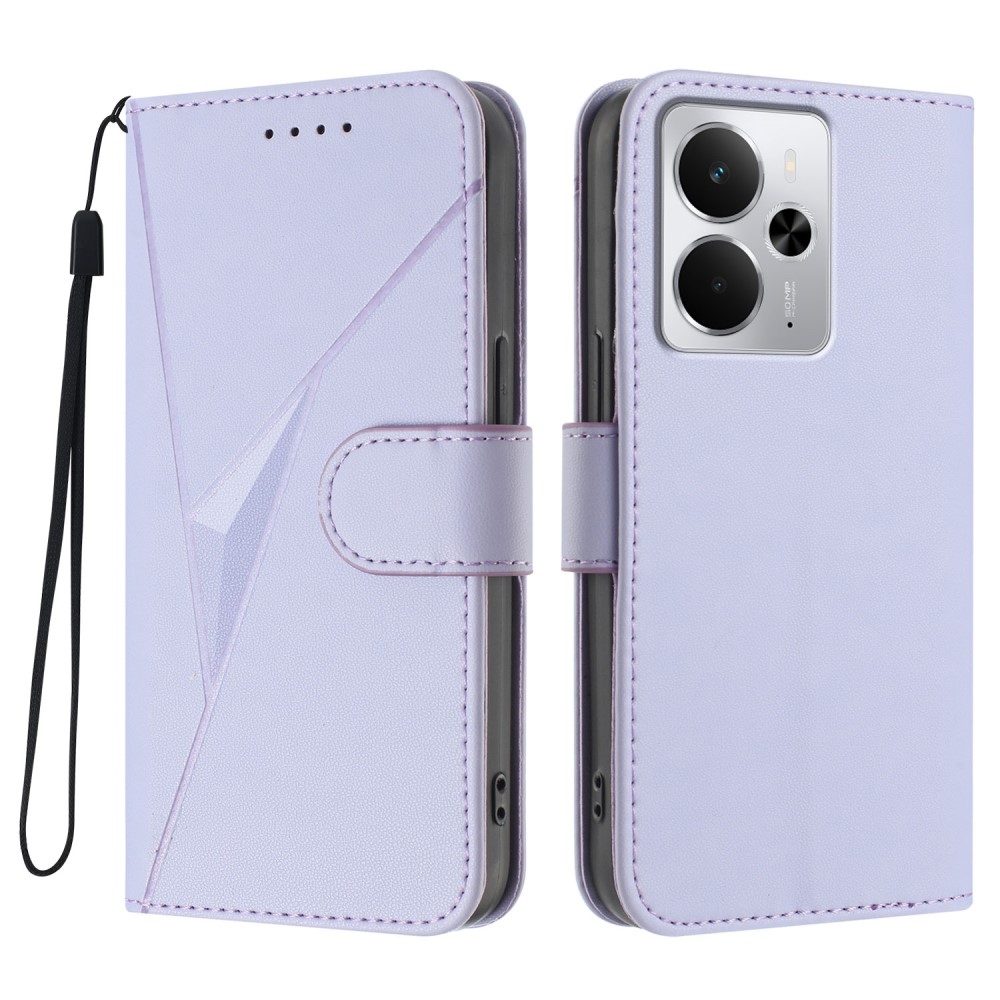 Triangles knížkové pouzdro na Realme 14 5G - světlefialové