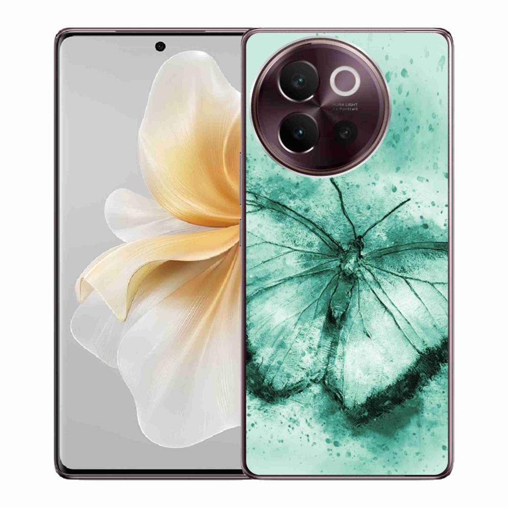 Gelový obal mmCase na Vivo V40 Lite 5G - zelený motýl