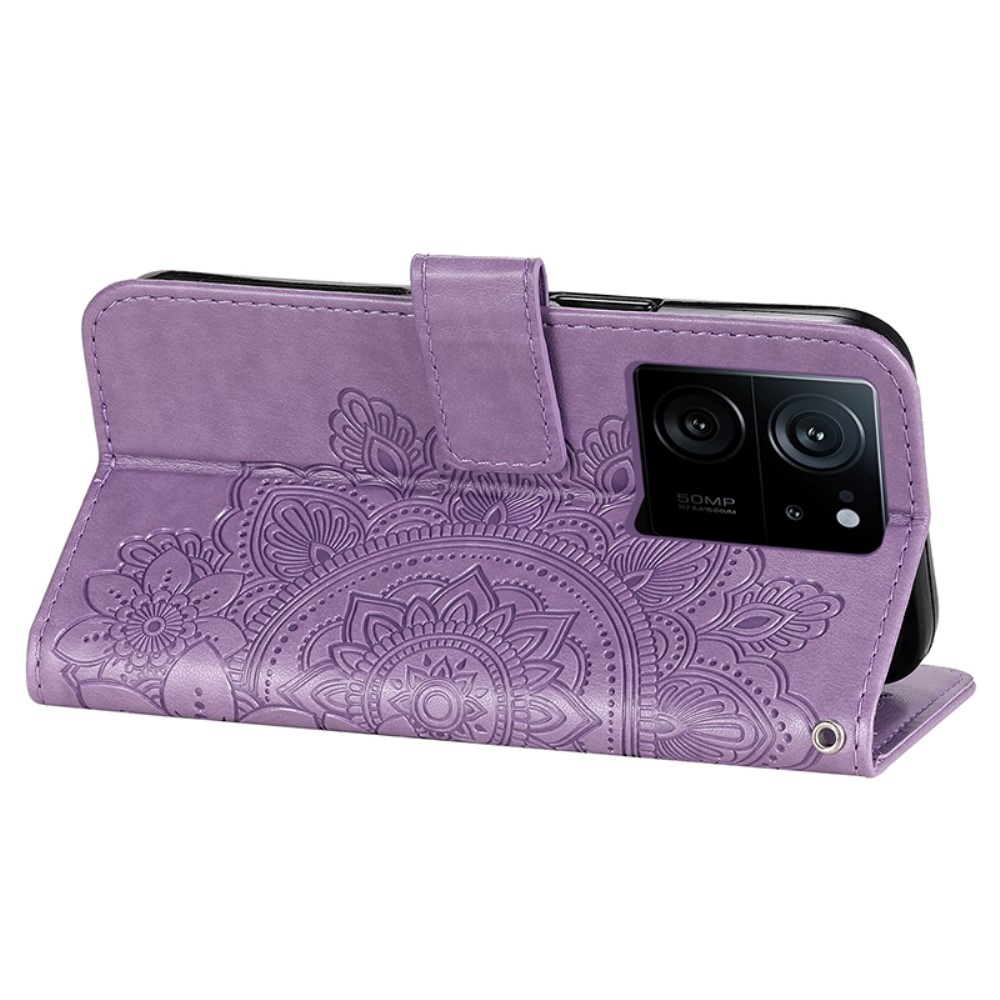 Mandala knížkové pouzdro na Xiaomi 13T/13T Pro - fialové