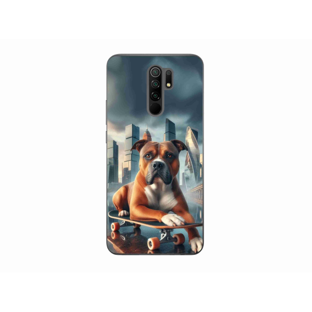 Gelový kryt mmCase na Xiaomi Redmi 9 - pes na skateboardu