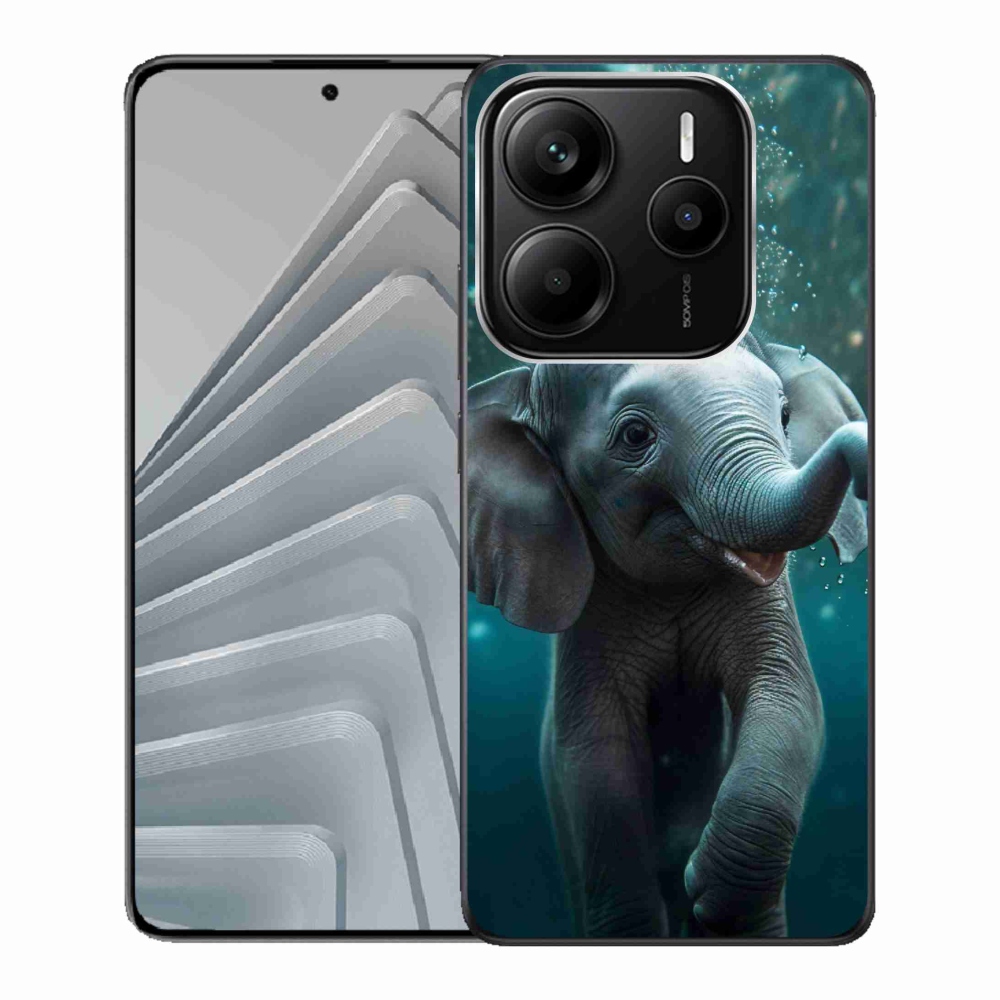 Gelový kryt mmCase na Xiaomi Redmi Note 14 5G - slůně pod vodou