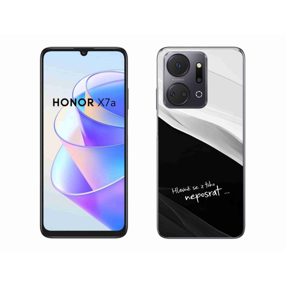 Gelový kryt mmCase na Honor X7a - vtipný text 13 černobílé pozadí