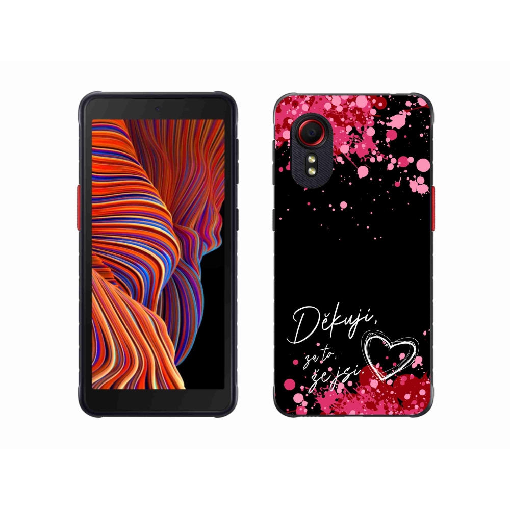 Gelový kryt mmCase na Samsung Galaxy Xcover 5 - zamilovaný text 2 černé pozadí