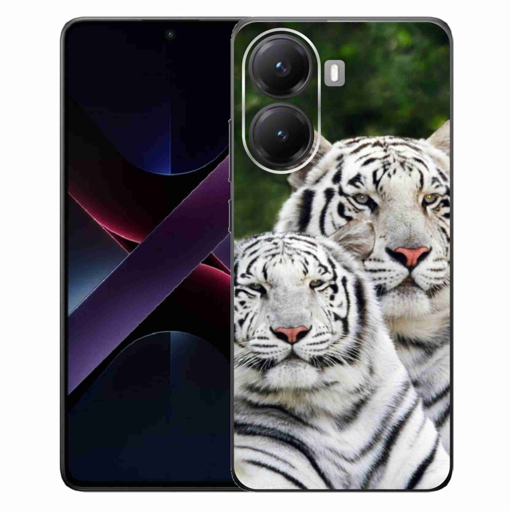 Gelový kryt mmCase na Xiaomi Poco X7 Pro 5G - bílí tygři