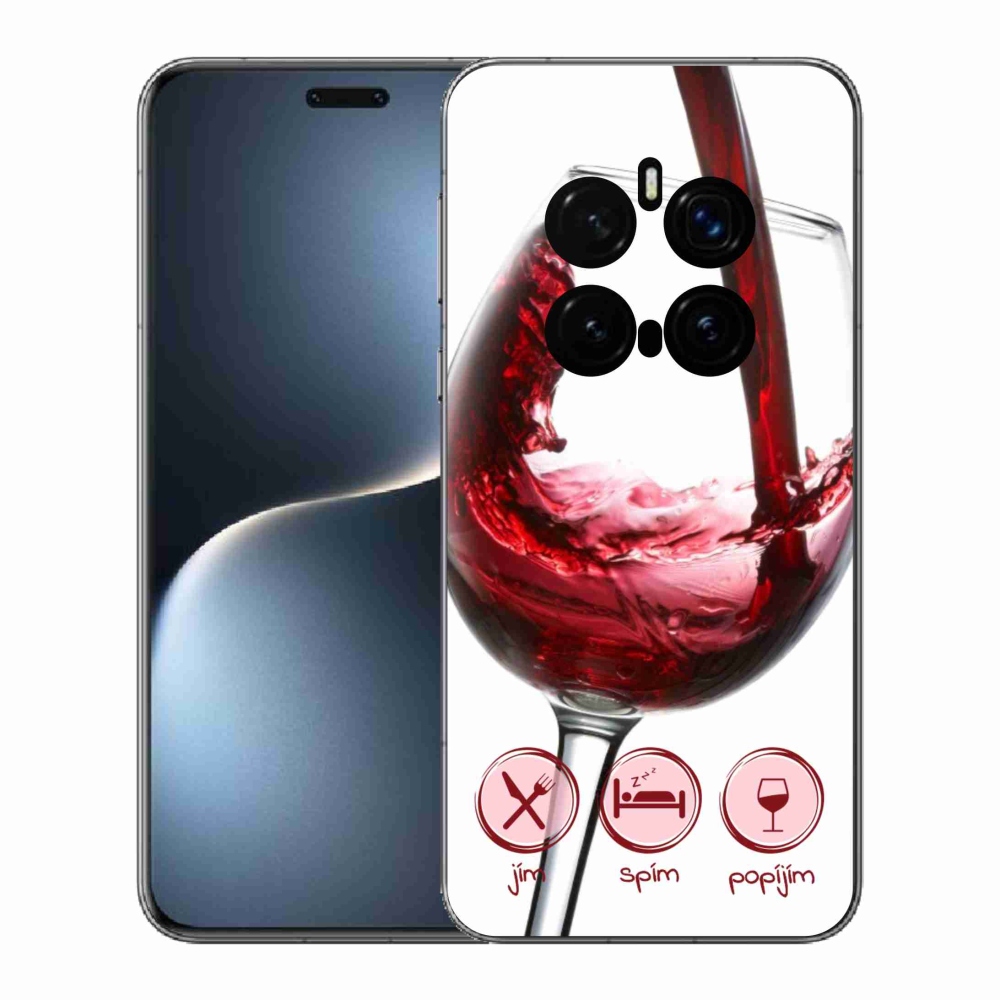 Gelový kryt mmCase na Honor Magic 7 Pro 5G - sklenička vína červené