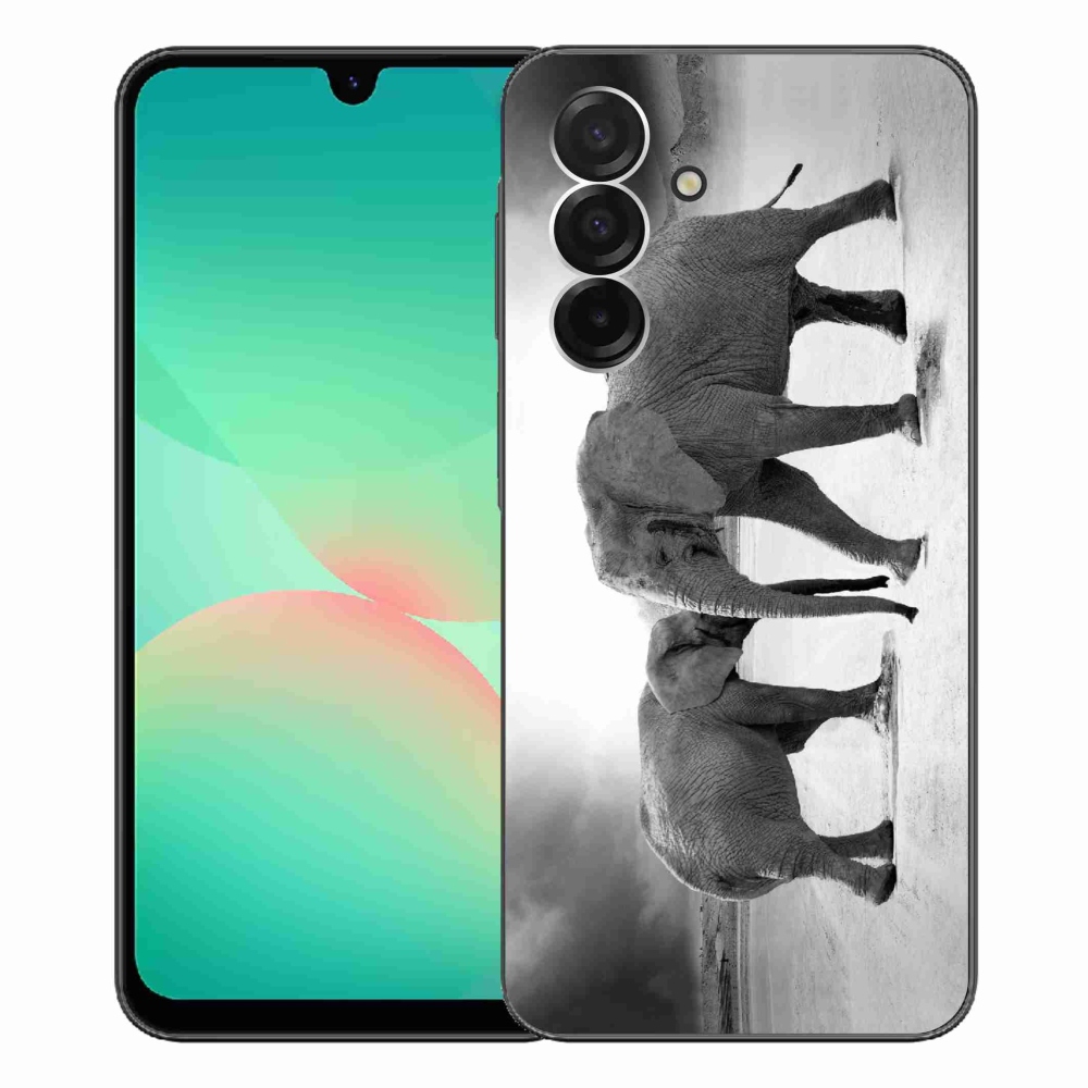 Gelový kryt mmCase na Samsung Galaxy A26 5G - černobílí sloni