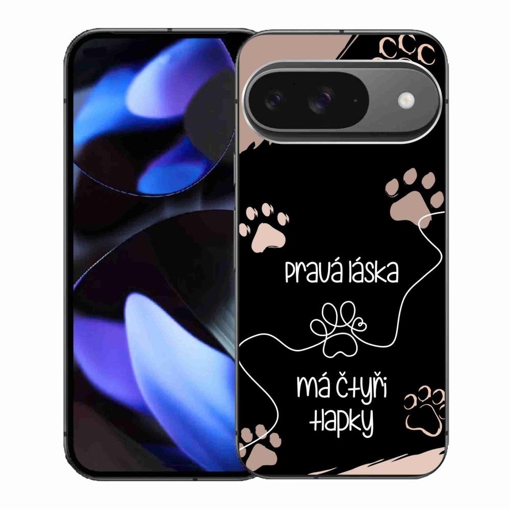 Gelový kryt mmCase na Google Pixel 9/9 Pro - psí motiv 1 černé pozadí