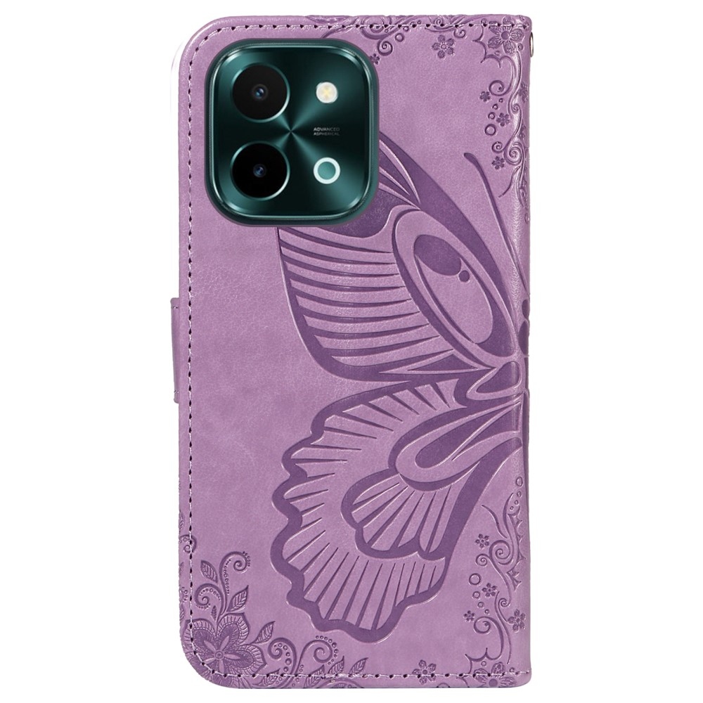 Floral Butterfly knížkové pouzdro na Vivo Y28 - světlefialové
