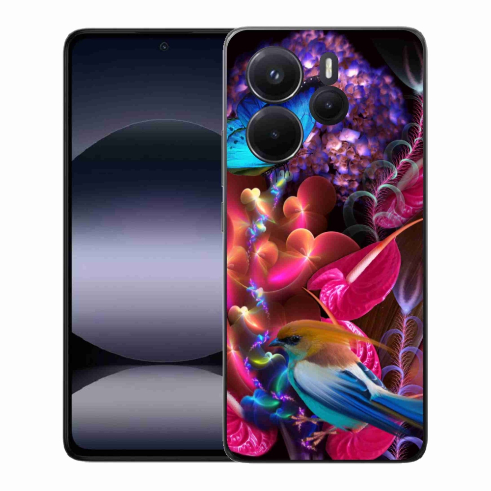 Gelový kryt mmCase na Xiaomi Redmi Note 14 - barevné květiny