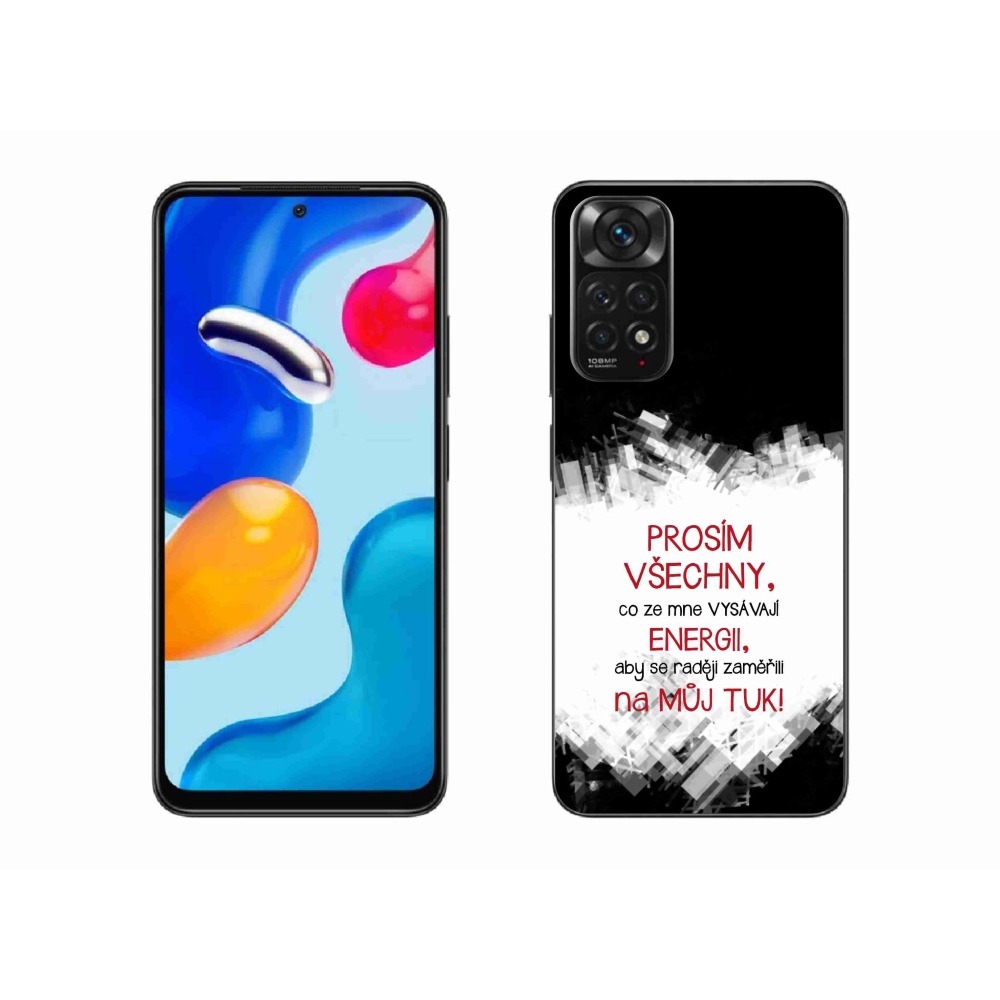 Gelový kryt mmCase na Xiaomi Redmi Note 11 4G - vtipný text 1 červený