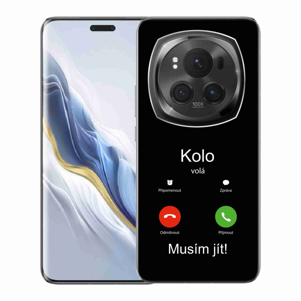 Gelový kryt mmCase na Honor Magic 6 Pro 5G - kolo volá černé pozadí