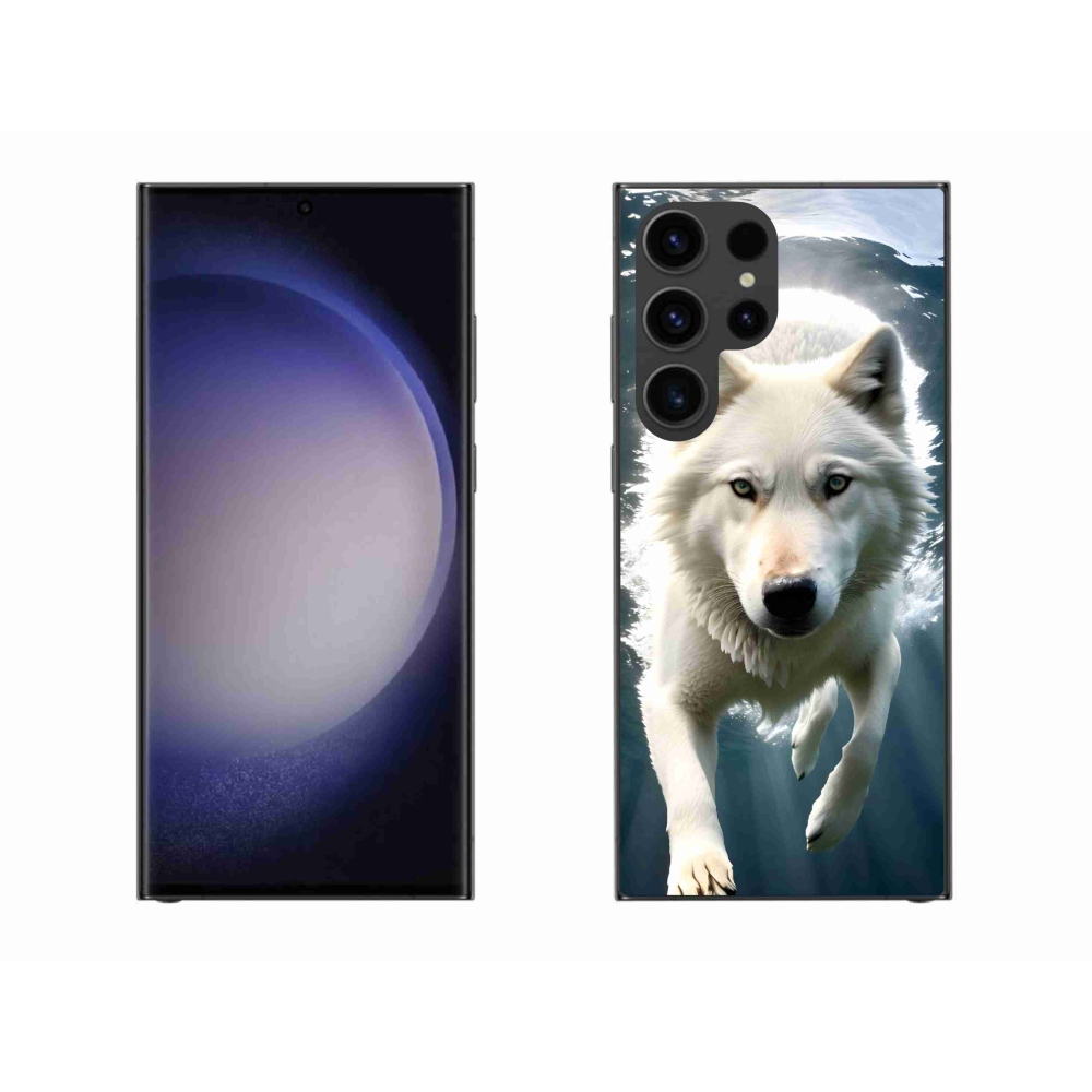 Gelový kryt mmCase na Samsung Galaxy S23 Ultra 5G - bílý vlk
