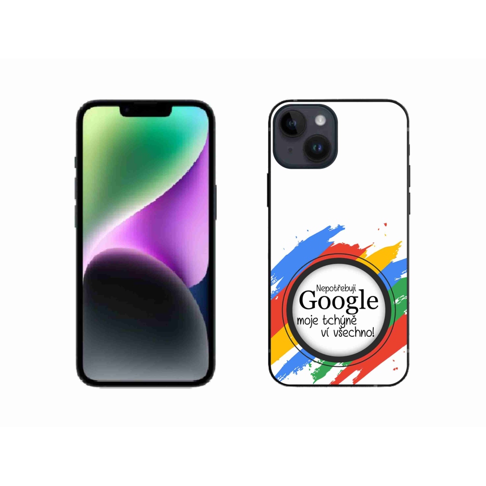 Gelový kryt mmCase na iPhone 14 - tchýně ví všechno bílé pozadí