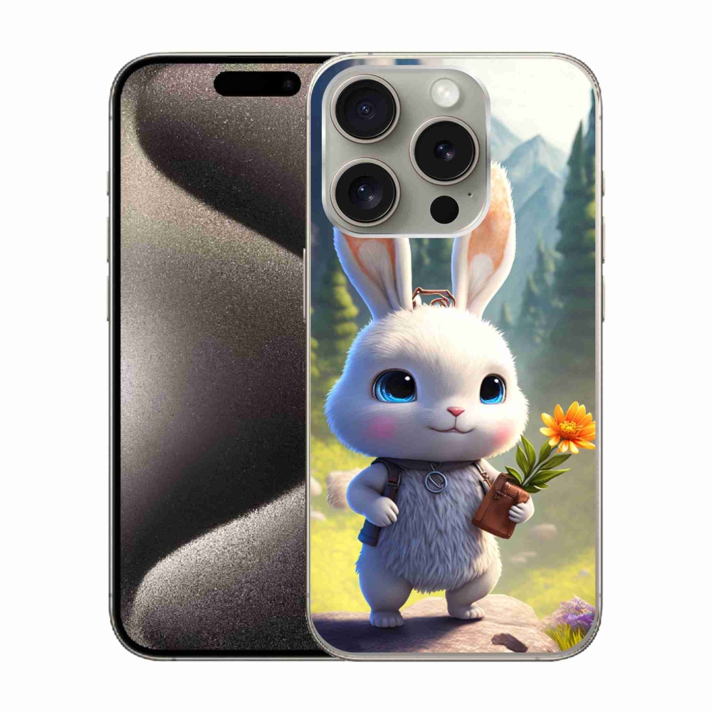 Gelový kryt mmCase na iPhone 15 Pro - roztomilý králíček