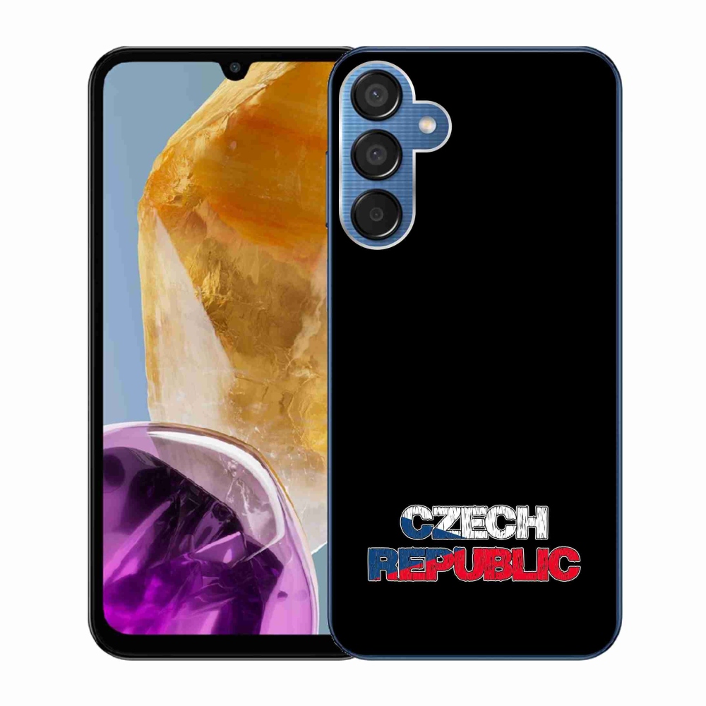 Gelový kryt mmCase na Samsung Galaxy M15 5G - Czech Republic černé pozadí