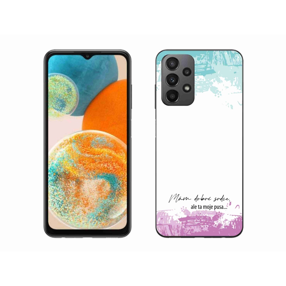 Gelový kryt mmCase na Samsung Galaxy A23 4G/5G - vtipný text 3 bílé pozadí