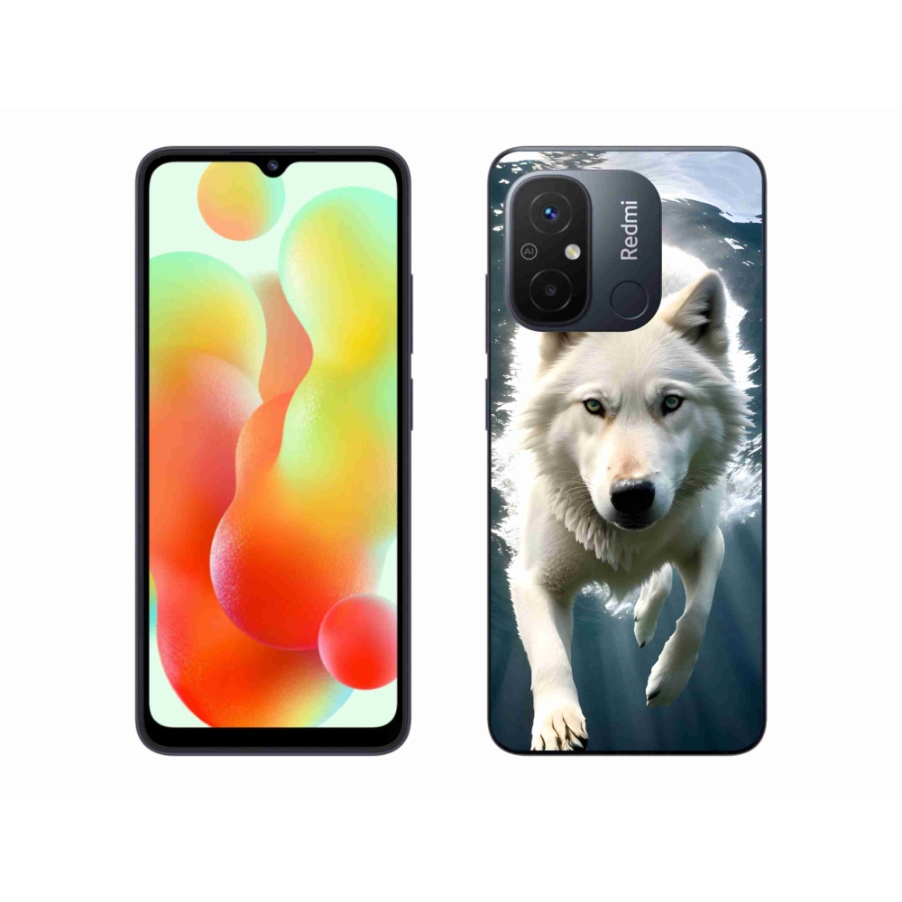 Gelový kryt mmCase na Xiaomi Redmi 12C - bílý vlk