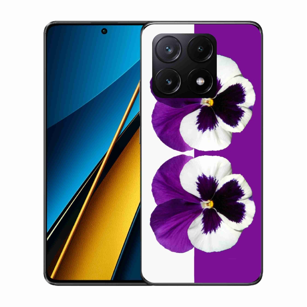 Gelový kryt mmCase na Xiaomi Poco X6 Pro 5G - fialovobílý květ